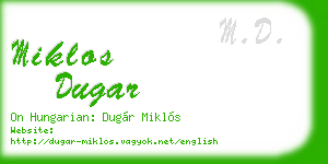miklos dugar business card