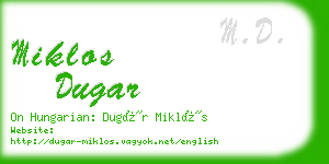 miklos dugar business card